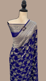 Khaddi Georgette Handloom Banarasi Saree - The Handlooms