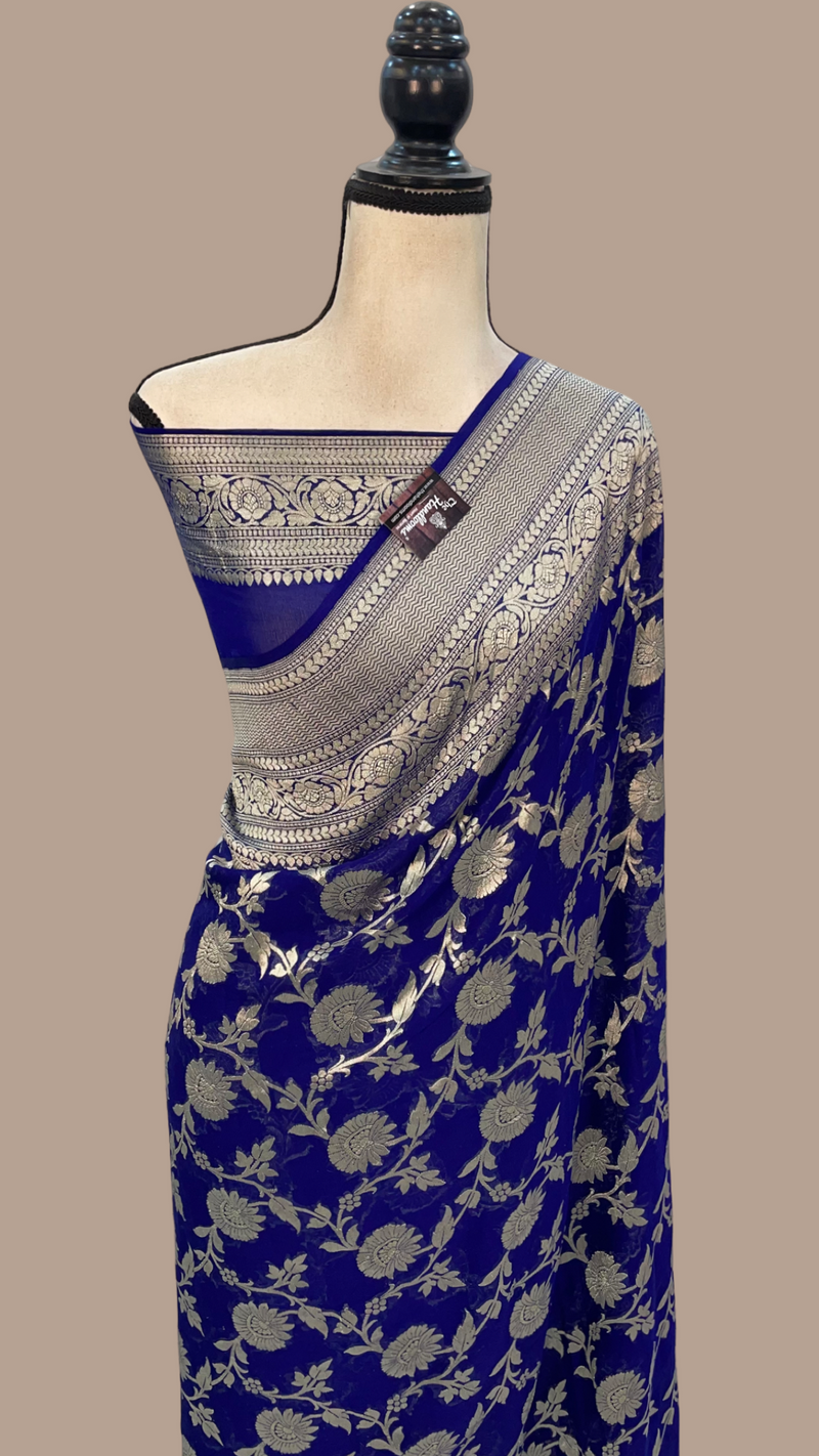 Khaddi Georgette Handloom Banarasi Saree - The Handlooms