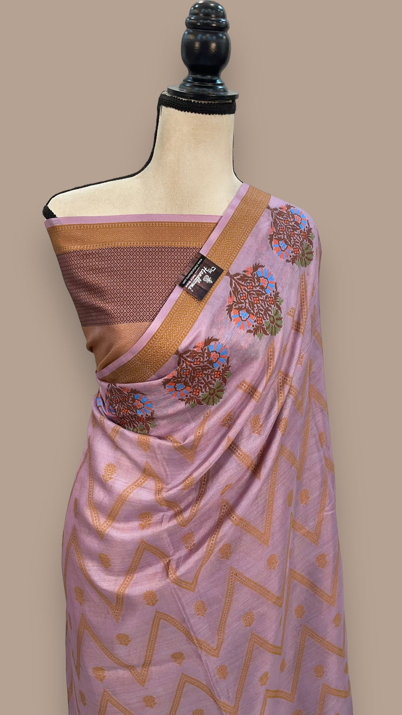 Pure Tussar Silk Handloom Banarasi Saree - The Handlooms