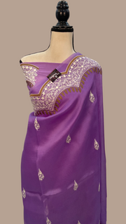 Pure Organza Chikankari Handloom Banarasi Saree - The Handlooms