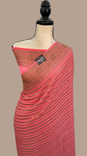 Pure Khaddi Crepe Georgette Banarasi Saree -  Antique zari - The Handlooms