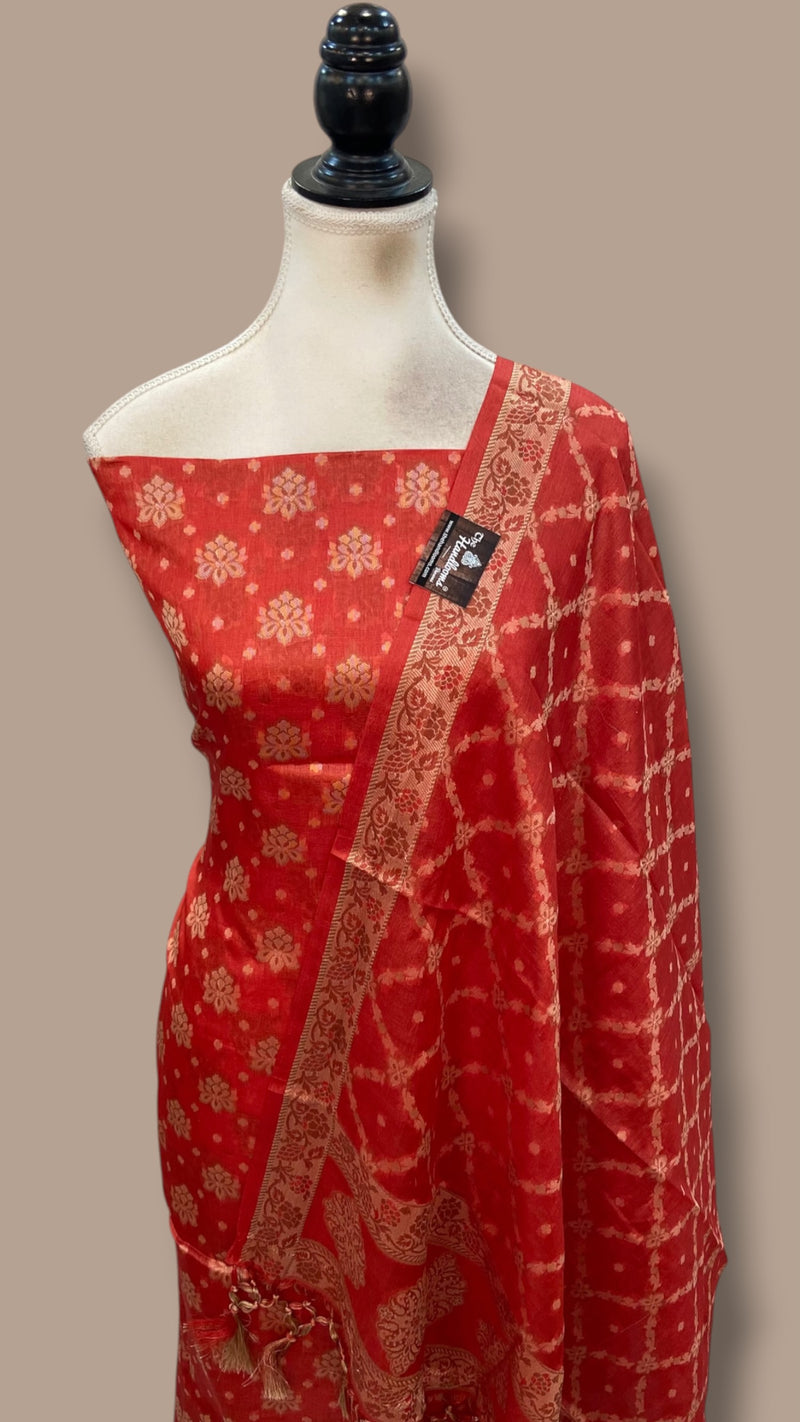 Pure Tussar Silk Banarasi Dress material