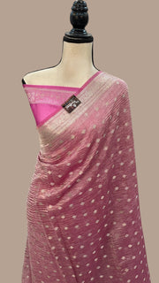 Pure Kora Tissue Crush Handloom Banarasi Saree - The Handlooms