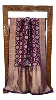 Pure Katan Silk Banarasi Handloom Saree - All over Jaal work with Meenakari - The Handlooms