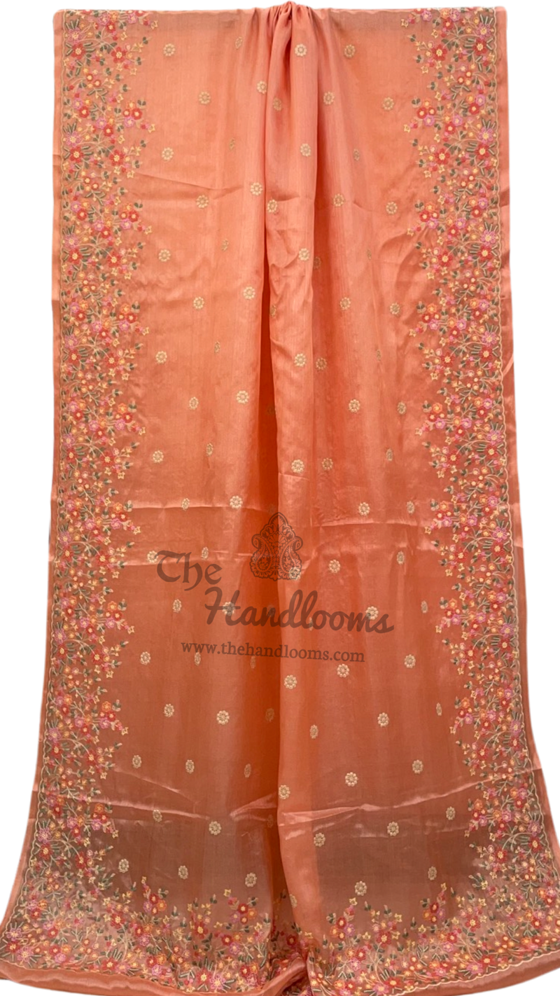 Tushar Silk Handloom Banarasi Saree With Chikankari - The Handlooms