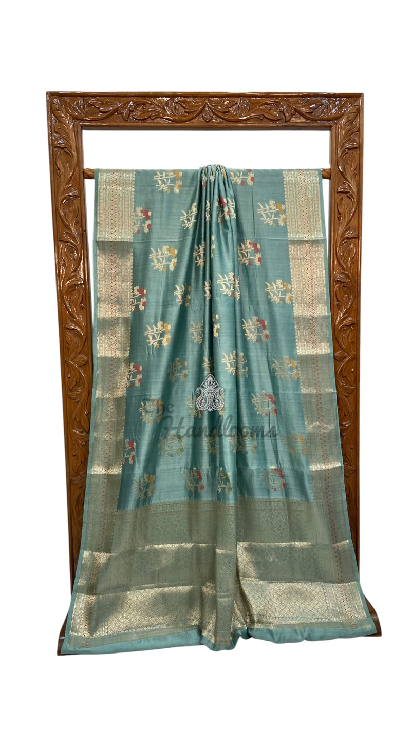 Pure Chiniya Malda Silk Handloom Banarasi Saree