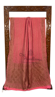 Pure Khaddi Crepe Georgette Banarasi Saree -  Antique zari - The Handlooms