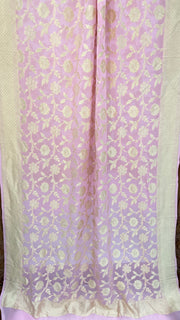 Pure Khaddi Georgette Dupatta - water zari - The Handlooms