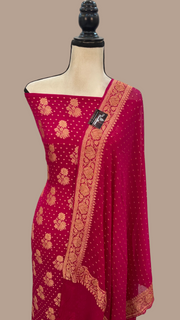 Pure Khaddi Georgette Banarasi Dress material - The Handlooms