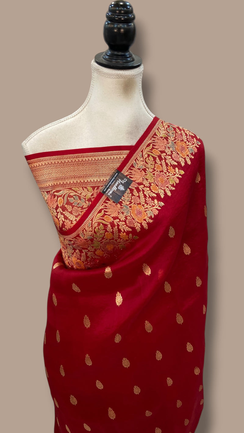 Pure Kora Silk Handloom Banarasi Saree