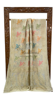 Khaddi Georgette Handloom Banarasi Saree - All over Jaal Work With Meenakari - The Handlooms