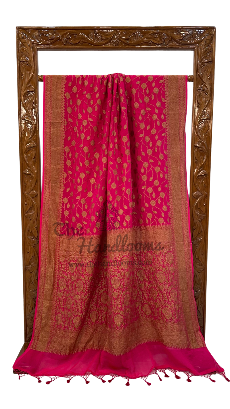 Khaddi Georgette Banarasi Saree -  Antique zari - The Handlooms