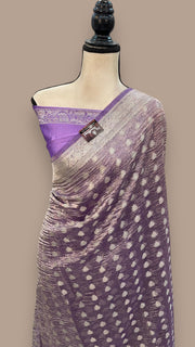 Pure Kora Tissue Crush Handloom Banarasi Saree - The Handlooms