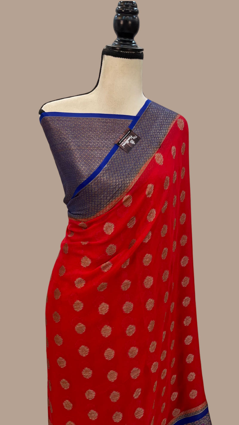Pure Chiffon Khaddi Banarasi Saree - The Handlooms