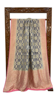 Pure Khaddi Georgette Handloom Banarasi Saree - Water zari - The Handlooms