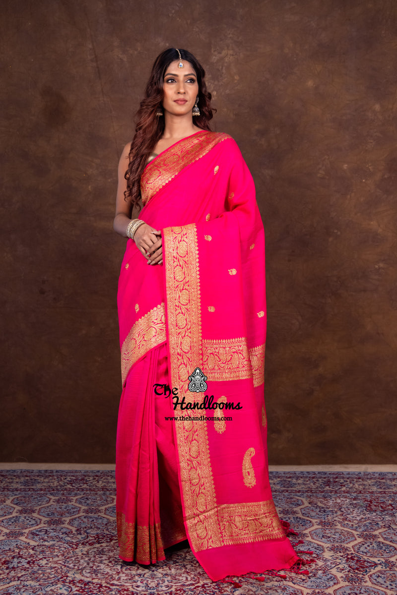 Tussar Georgette Handloom Banarasi Saree - Antique Zari - The Handlooms