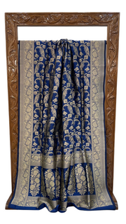 Pure Katan Silk Banarasi Handloom Saree - All Over Jaal Work - The Handlooms