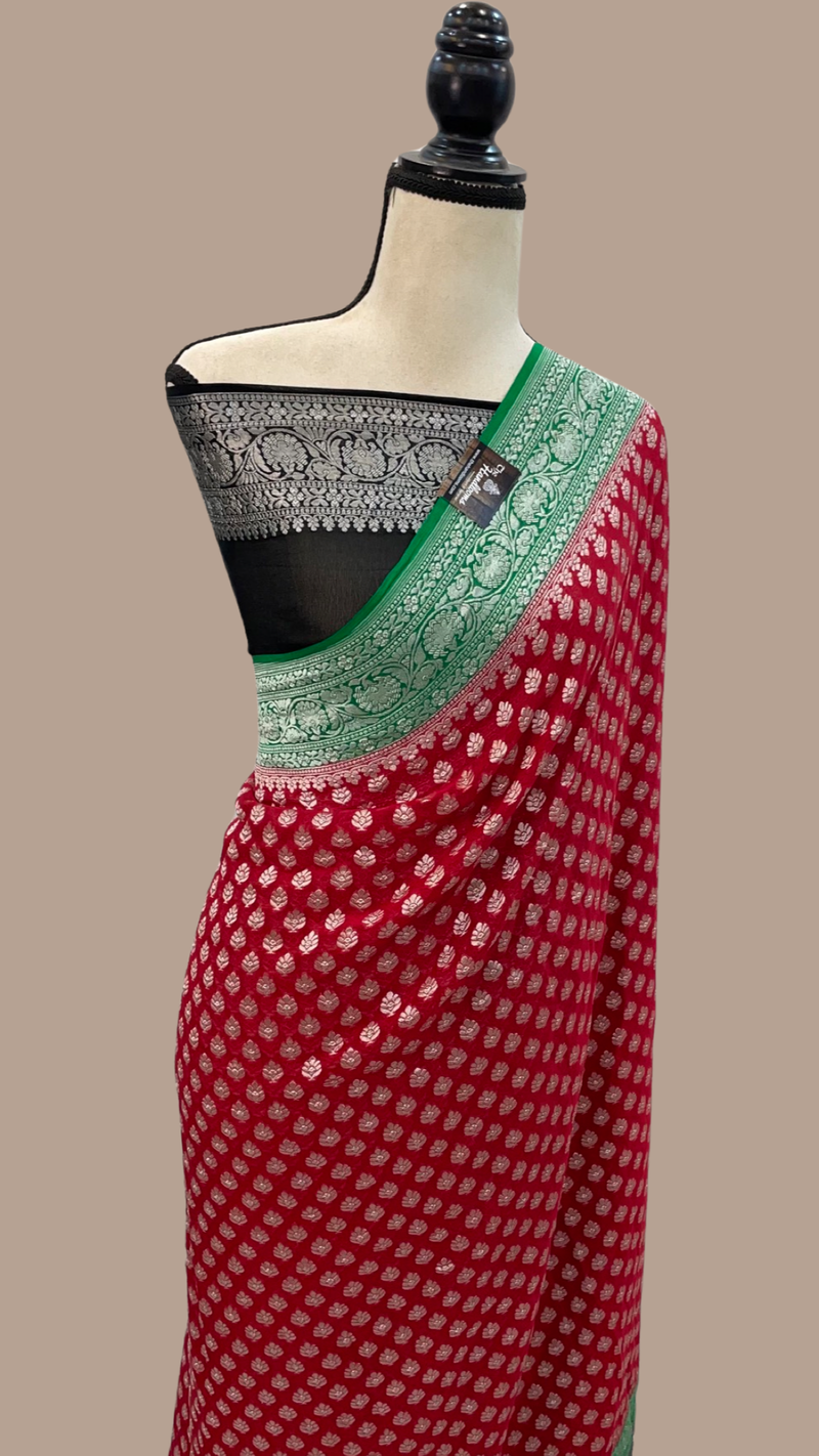 Pure Khaddi Georgette Banarasi Saree - The Handlooms