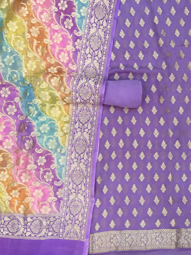 Khaddi Georgette Banarasi Dress material - The Handlooms