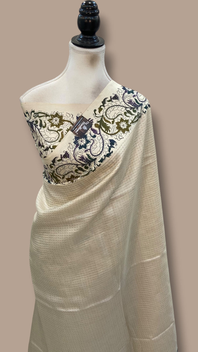 Pure Tussar Silk Handloom Banarasi Saree