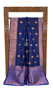 Pure Katan Silk Banarasi Handloom Saree - All over Kadua motifs - The Handlooms