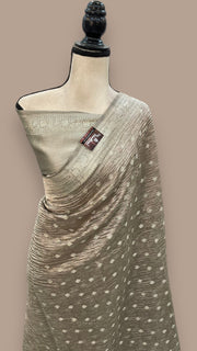 Pure Kora Tissue Crush Handloom Banarasi Saree - The Handlooms