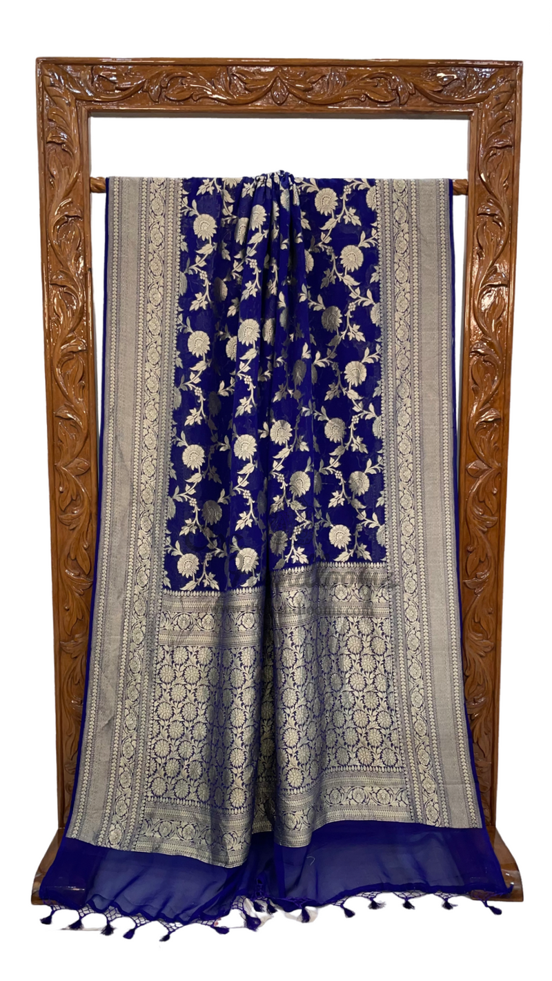 Khaddi Georgette Handloom Banarasi Saree - The Handlooms