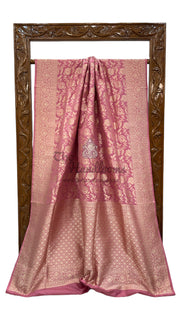 Pure Katan Silk Banarasi Handloom Saree - All Over Jaal Work - The Handlooms