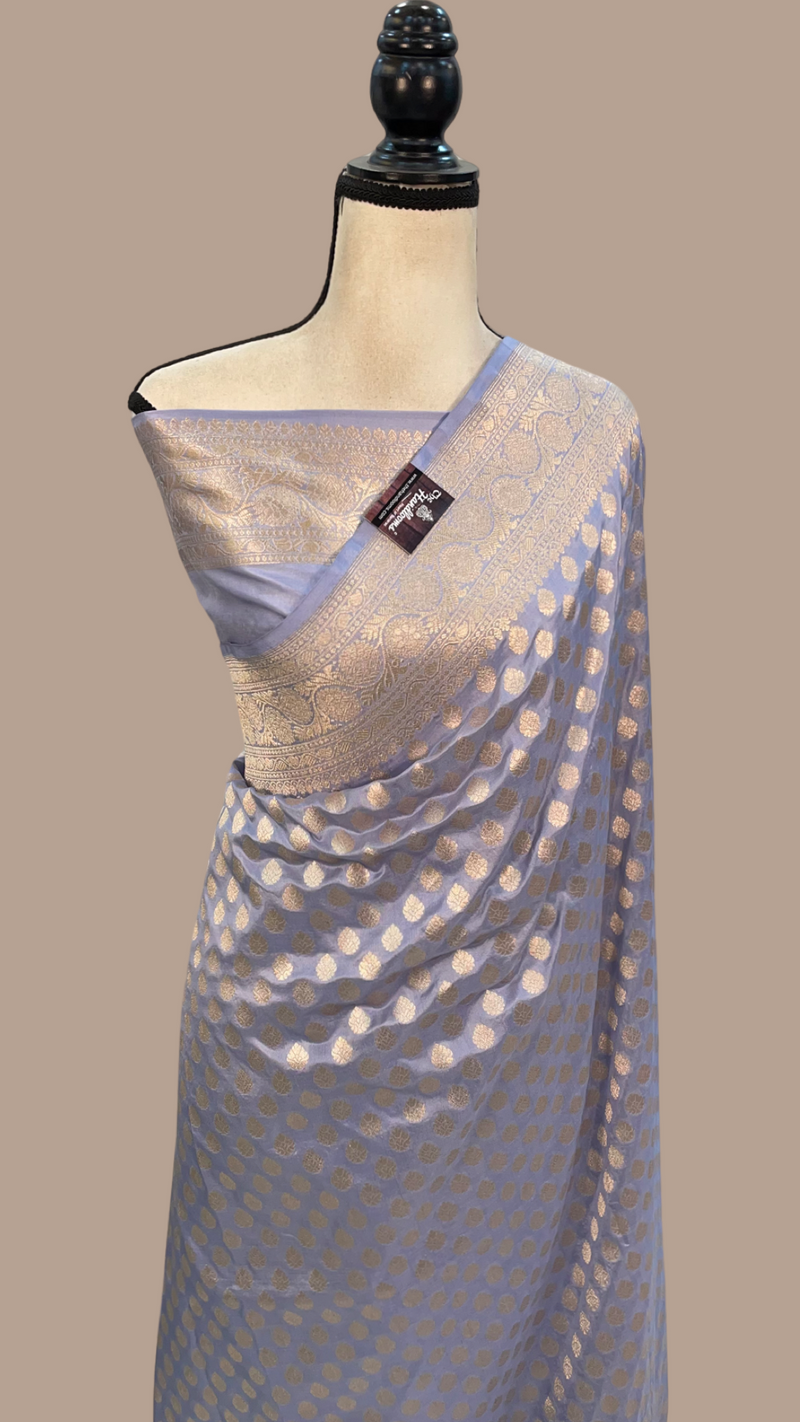 Pure Katan Silk Banarasi Handloom Saree - All over jaal work - The Handlooms