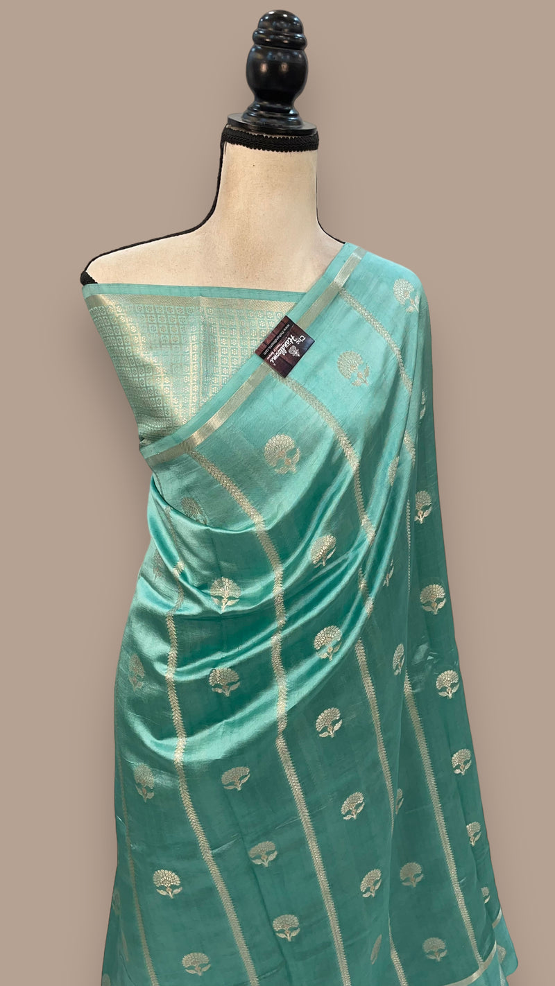 Pure Mango Silk Banarasi Handloom Saree - The Handlooms