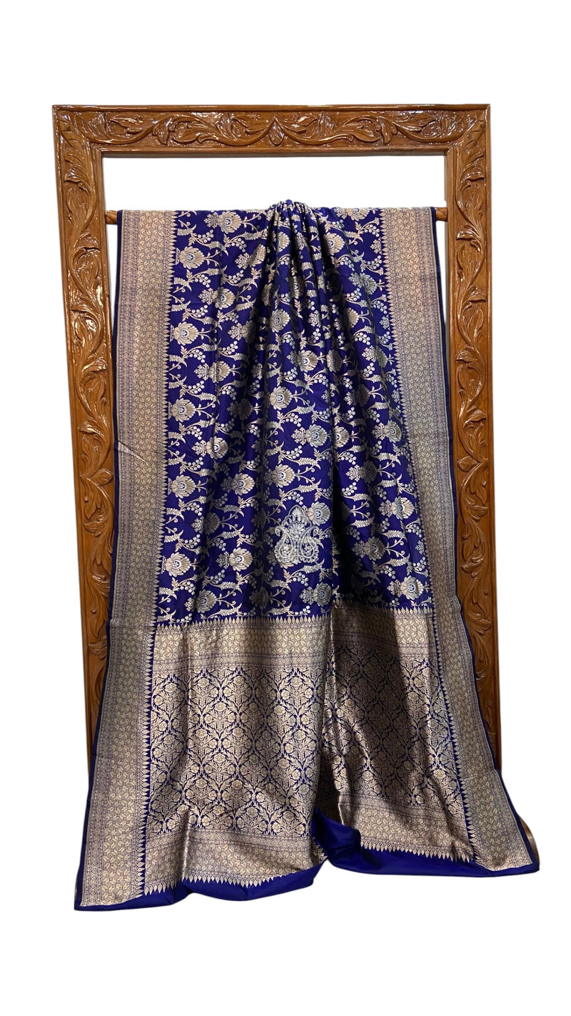 Pure Katan Silk Banarasi Handloom Saree - All Over Sona Roopa Work