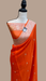 Orange Pure Georgette Banarasi Handloom Saree - The Handlooms