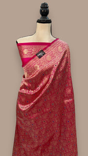 Pure Katan Silk Banarasi Handloom Saree - Tanchui Brocade With Meenakari - The Handlooms