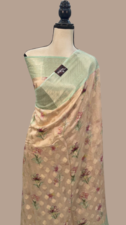 Pure Chiniya Silk Digital Print Handloom Banarasi Saree - The Handlooms