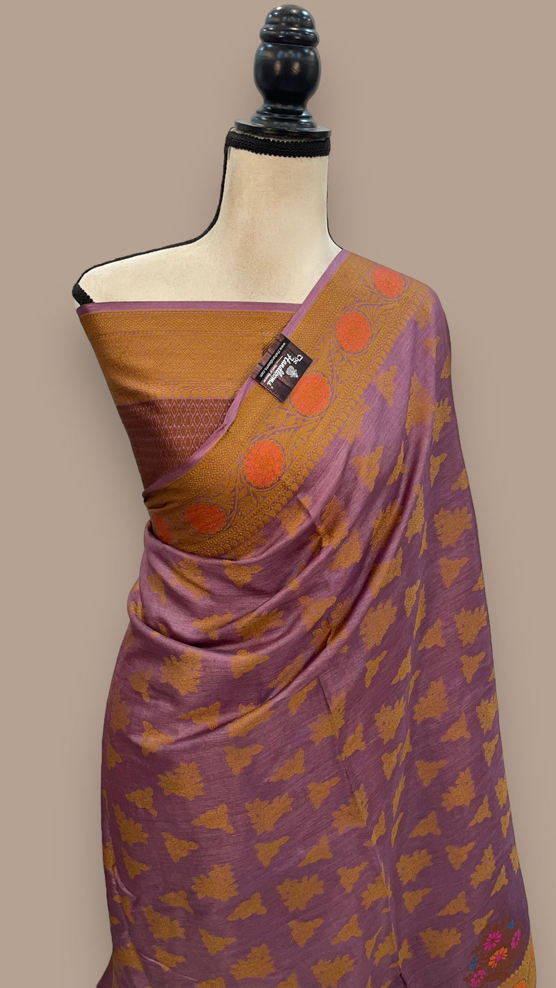 Pure Tussar Silk Handloom Banarasi Saree - The Handlooms