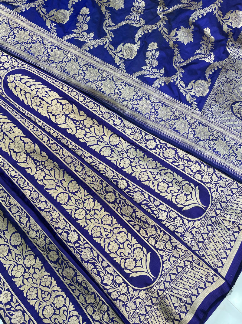 Pure Katan Silk Handloom Banarasi Lehenga - Stitched - The Handlooms