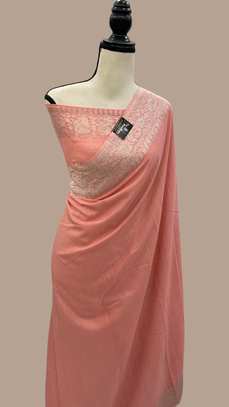 Moonga Georgette Handloom Banarasi Saree - The Handlooms