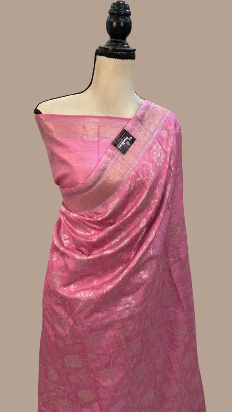Pure Tussar Silk Handloom Banarasi Saree With Sona Roopa - The Handlooms