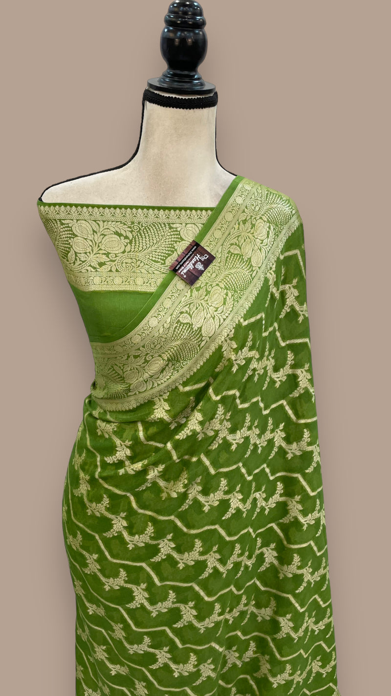Pure Chiffon Khaddi Banarasi Saree - The Handlooms
