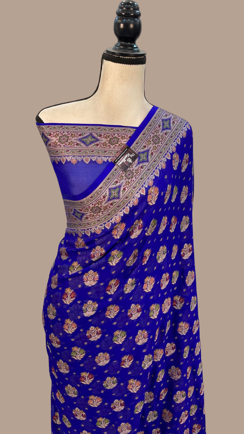 Pure Chiffon Khaddi Banarasi Saree - The Handlooms