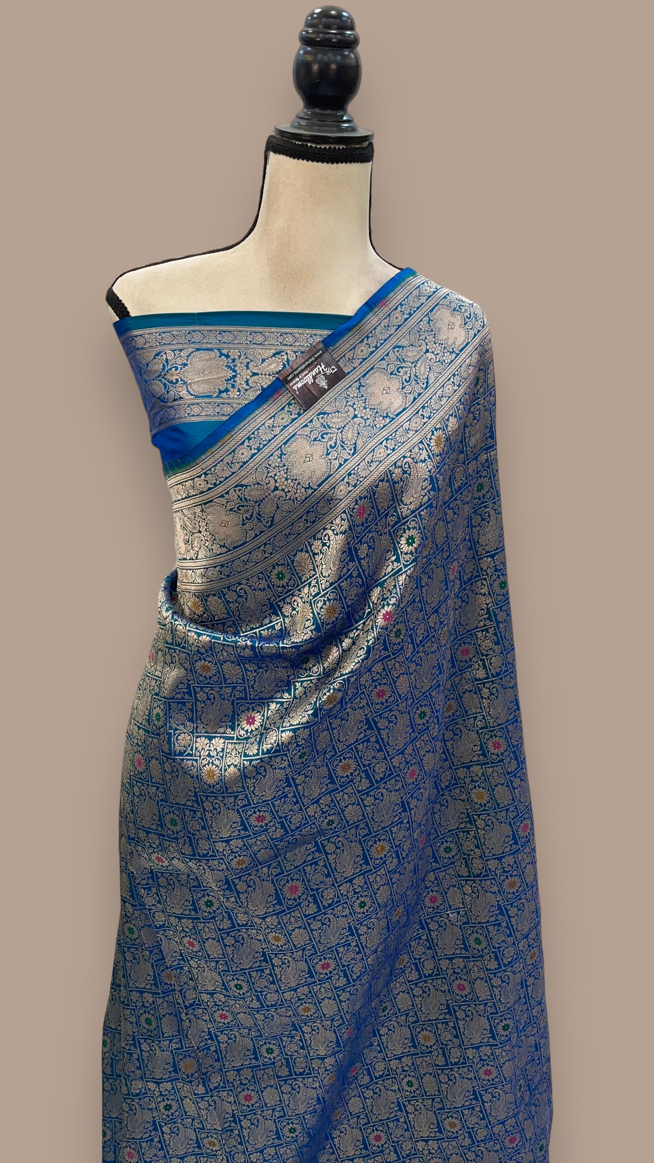 Regal Pure Katan Silk Banarasi Saree – Handwoven Tanchui Brocade with Meenakari Work main image 0