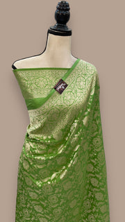 Pure Katan Silk Banarasi Handloom Saree - All Over Jaal Work - The Handlooms