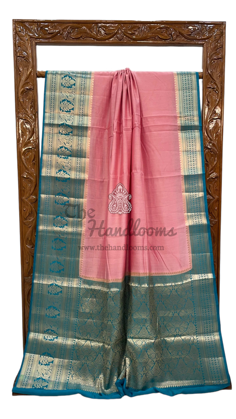 Pure Chiniya Silk Khaddi Handloom Banarasi Saree - The Handlooms