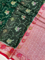 Pure Chiffon Khaddi Banarasi Saree - The Handlooms