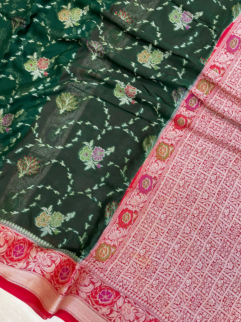 Pure Chiffon Khaddi Banarasi Saree - The Handlooms