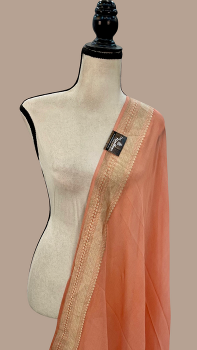 Pure Khaddi Georgette Dupatta - water zari