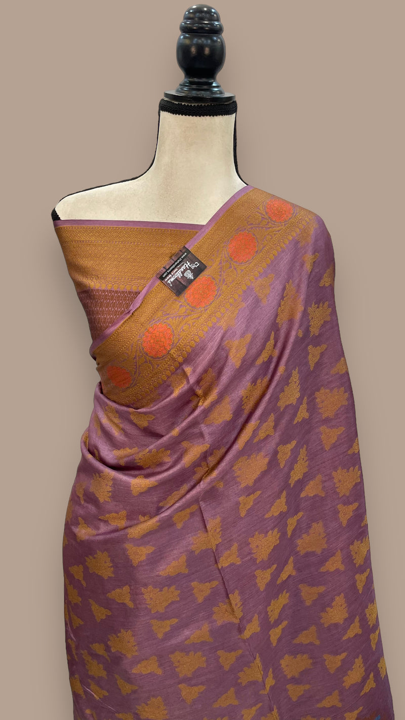 Pure Tussar Silk Handloom Banarasi Saree - The Handlooms