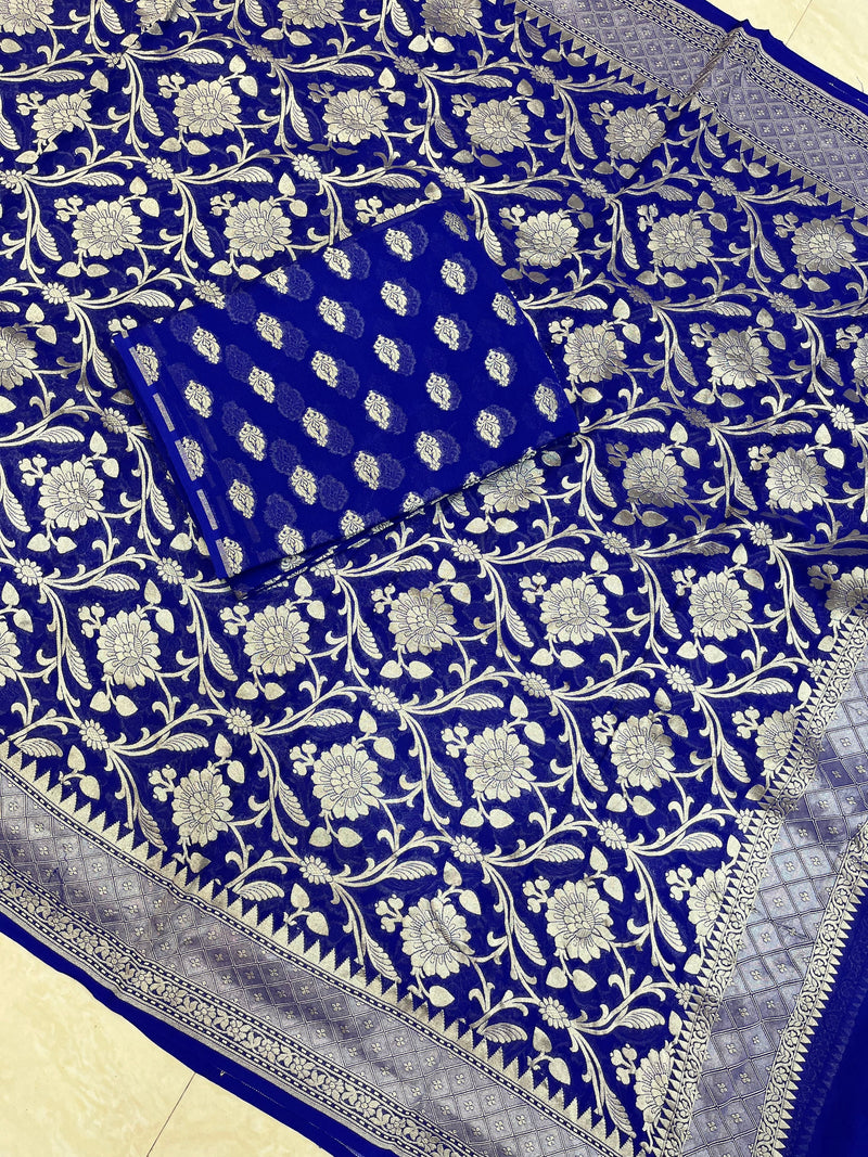 Khaddi Georgette Banarasi Dress material - The Handlooms