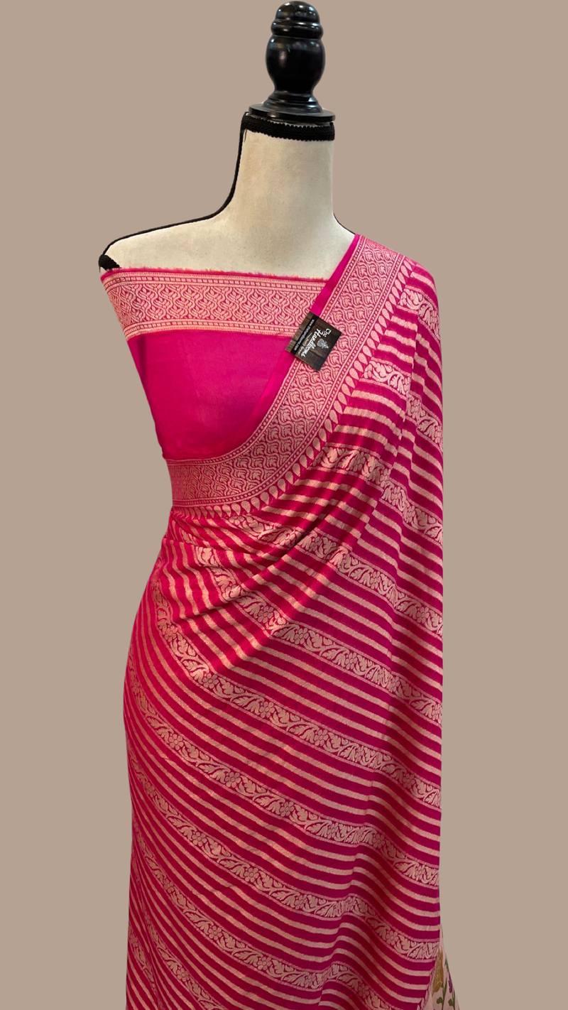 Pure Chiffon Khaddi Banarasi Saree - The Handlooms