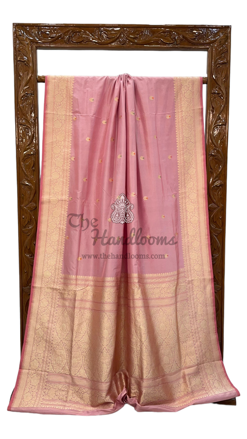 Pure Katan Silk Banarasi Handloom Saree - All over Kadua motifs With Meenakari - The Handlooms